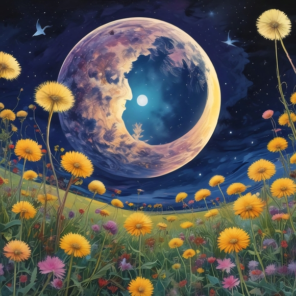 Moonlit Floral Art Print - Picture 1 of 1